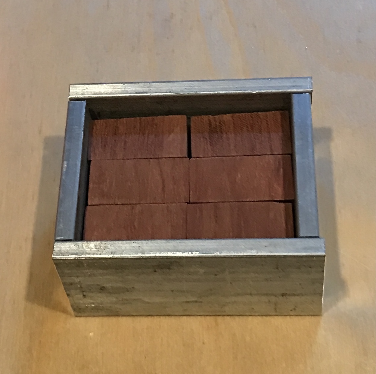 Box sides surrounding the blocks